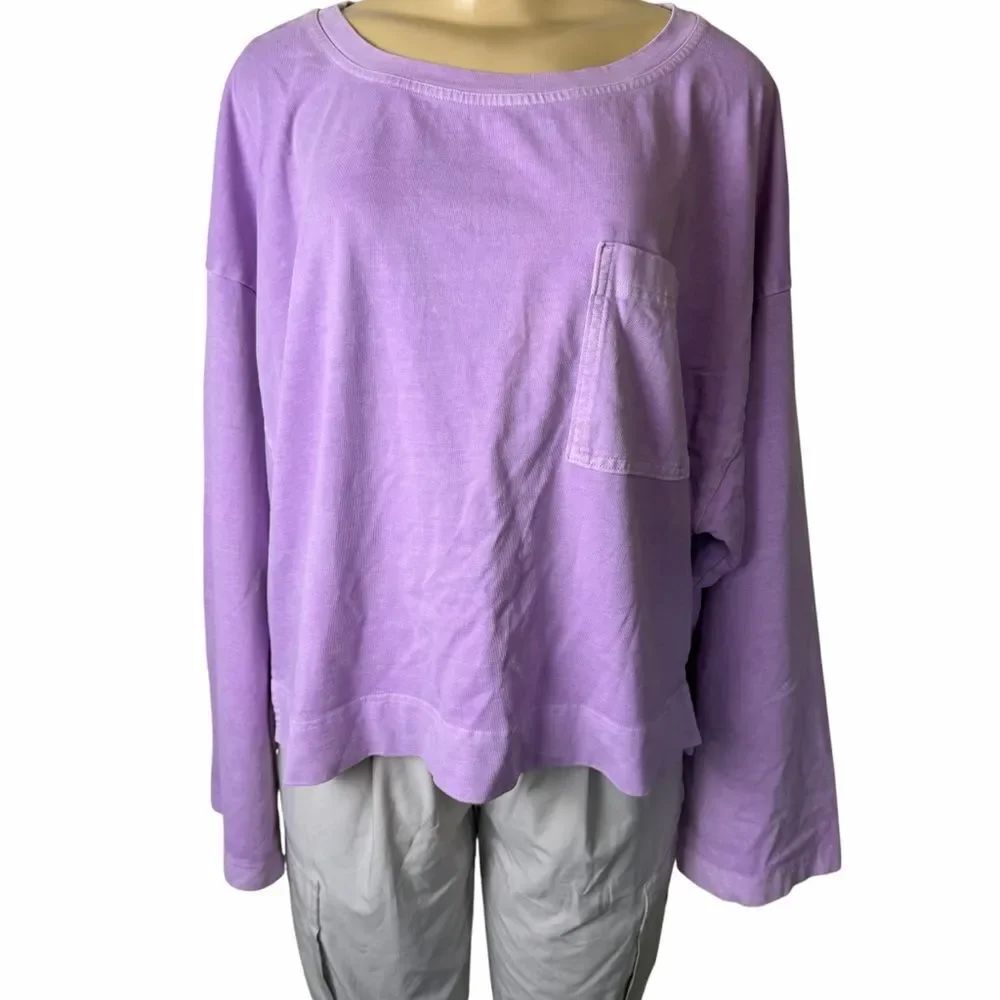 Calia Soft Lilac Long Sleeve oversized Women's boxy Top large
